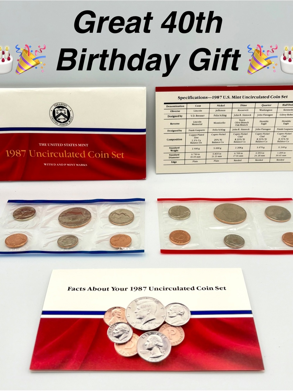 1987 Philadelphia and Denver United States Mint Uncirculated Coin Set 2-Pack